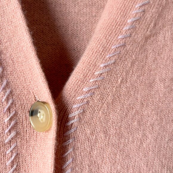 Veronica Beard Rosewood Arta 100% Cashmere Cardigan Tortoise Shell Button - Picture 3 of 9